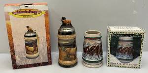 lot 184 image: Misc. Collectible Steins Including Budweiser & More (NIB)