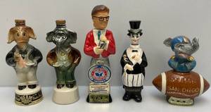 lot 197 image: Misc. Figural Decanters Including BEAM & More