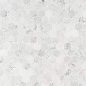 6 Boxes of MSI Carrara White Hexagon 12 in. x 12 in. x 8mm Honed Marble Mesh Mounted Mosaic Tile (9.8 sq. ft. case)   Customer Returns See Pictures