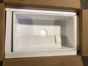 SINKOLOGY Turner 30 in. Farmhouse Apron Front Undermount Single Bowl Crisp White Fireclay Kitchen Sink  Customer Returns See Pictures