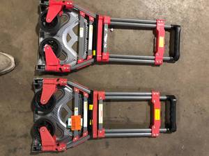 Lot of Milwaukee 150 lbs. Convertible Fold-Up Steel Hand Truck with One 60 in. Bungee Cord Customer Returns See Pictures