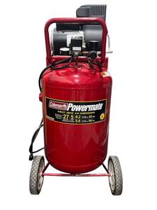lot 1 image: Coleman Powermate 27-Gallon Direct Drive Air Compressor (Model CL0502712) in Good Working Condition