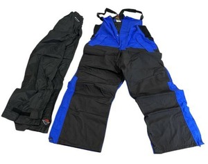 lot 19 image: Very Nice Stearns Ice Fishing Overalls (Mens Medium) with Columbia Omni Tech Waterproof Pants (Mens Large), and Vintage Ranger Boats Tote Bag