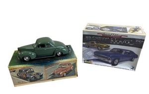 lot 20 image: New (Sealed) Revell 69 Chevy Nova SS #2098 Model Kit and Vintage AMT 1940 Ford Deluxe Coup (No. 140) Model Kit