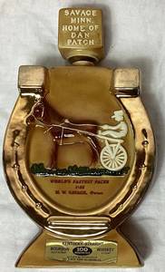 lot 28 image: 1970 Dan Patch Worlds Fastest Pacer Commemorative Old Mr. Boston Whiskey Decanter