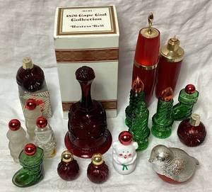 lot 43 image: Vintage Holiday Avon Collection - Perfume Bottles and Hostess Bell