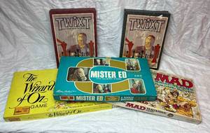 lot 138 image: Vintage Games Bundle - Mister Ed, The Wizard of Oz, Mad Magazine Game and Twixt