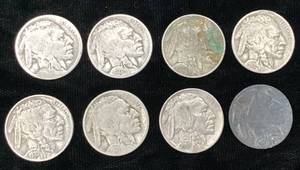 lot 6 image: Collection of Buffalo Nickels - Various Years - 14 pieces