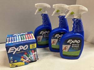 Expo Dry Erase Markers and Cleaner