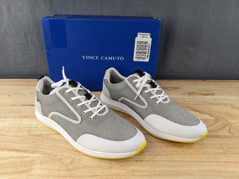 lot 28B image: Brand New Vince Camuto Emmitt Mesh Sneaker Mens 13 White Nimbus $97 Retail L