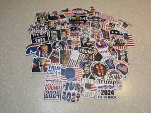 lot 401 image: 50 Total Brand New Trump Stickers P
