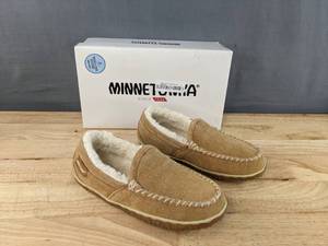 lot 21M image: Brand New Womens Minnetonka Moccasin Tempe Slipper Size 6.5 Cinnamon N