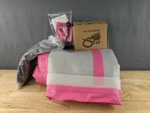 lot 113 image: Pink and Grey Inflatable Air Gym Mat with Air Pump B