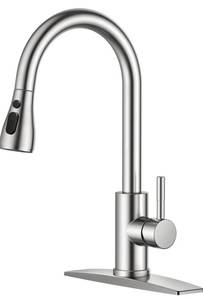 lot 115 image: New FORIOUS Kitchen Faucet with Pull Down Sprayer Stainless Steel Classic Style $59.99 Retail B
