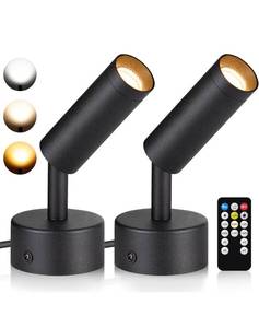lot 120 image: 2 Pack New LED Spot Lights Indoor 3W Up Lights Indoor with Timer and Remote 3000K4000K5000K Uplighting Indoor Spotlight 120V Dimmable Uplights Indoor Floor Light for Plant and Artwork $36.99 Retail B