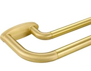 lot 778 image: Brand New Mayrhyme Adjustable Double Curtain Rod Wrap Around Style in Brass $43.12 Retail B