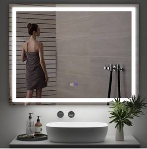 lot 141 image: Brand New Salfanre 36x28 Led Bathroom Mirror with Lights, Square-Edged Frameless Led Mirror for Bathroom Wall Mounted B