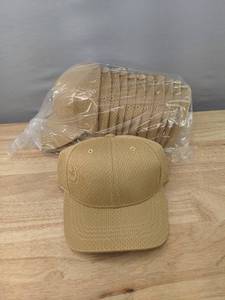 lot 296 image: 24 Brand New Yupoong Velcro Back Sand Hats Size Youth A