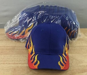 lot 81D image: 12 Brand New Advantage Series Ltd. Royal with Flames Hats OSFM A