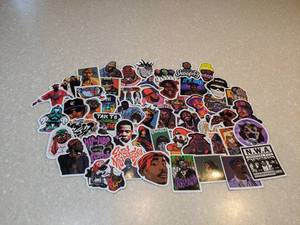 lot 414 image: 50 Total Brand New Rapper Stickers P