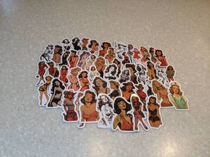 lot 416 image: 50 Total Brand New Pin Up Girls Retro Fashion Stickers P