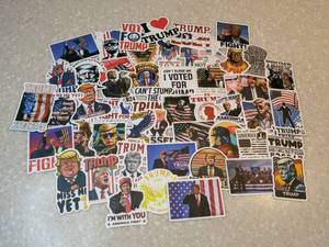 lot 424 image: 50 Total Brand New Trump Stickers P