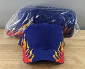 lot 6D image: 24 Brand New Advantage Series Ltd. Royal with Flames Hats OSFM A