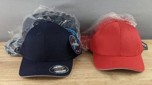 lot 24D image: 12 Brand New Yupoong Red and NavySilver Hats LXL A