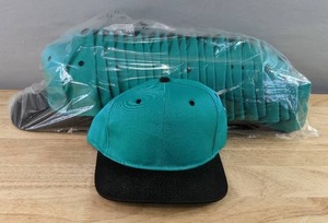 lot 326 image: 24 Brand New Yupoong TealBlack Hats OSFA A