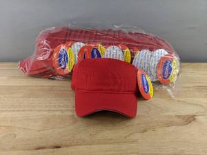 lot 175 image: 24 Brand New Yupoong Red Hats OSFM A