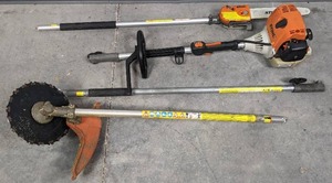 lot 3 image: Stihl Equipment Rollomatic Mini Pole Chain Saw, KM110R Multi-Function KombiEngine and Brush Cutter G