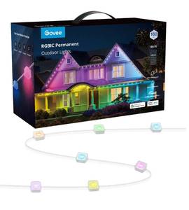 lot 2 image: Brand New Govee Permanent Outdoor Lights 100 Feet, 72 Watts, 26 Lumens RGBIC LED Eaves Smart Lamp 72 Count $259.99 Retail N