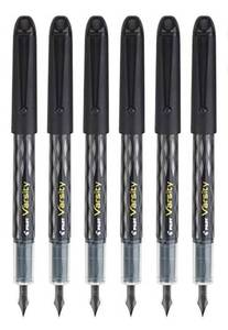 lot 292 image: 6 Brand New Pilot Precise Varsity Pre-Filled Fountain Pens, Medium Point 1 mm Stainless Steel Nib, Black $35 Retail D