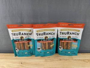 lot 67D image: 3 Brand New TruRanch Beef Collagen Roll Hard Dog Chew Treats 6 3 Count D