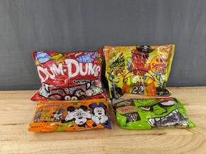 lot 99D image: 4 Brand New Bags of Candy Dum-Dums, Sour Patch Kids and Swedish Fish, Disney Gummies and Chocolate Bar Variety Pack D