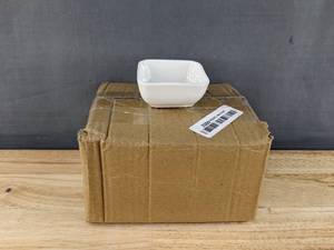 lot 277 image: 12 New Ceramic Dipping Bowl White B