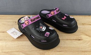 lot 88D image: Brand New Xititiao Sanrio Kuroni Character Platform Slide Sandals Black Womens Size 910 L