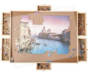 lot 161 image: New Oliqa 1000 Piece Wooden Puzzle Table B