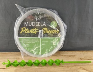 lot 187A image: Brand New 14 Mudeela Plants Saucer 6 Pack and 1.6 x 23 Auger Drill Bit for Planting Garden Apple Green B