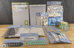 lot 203 image: Brand New Word Labels, Adhesive Labels, Tin Plaques, Basket Tags, Planners, Pouch, Shelf Liners, Dry Erase Message Boards, File Folder Sets, Dry Erase Boards, Etc. D