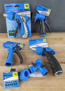 lot 205 image: Brand New Belstrom 3-Pattern front Trigger Nozzle, 8-Pattern Hose Nozzle, Metal Trigger Nozzle, Thumb Controlled 3-Way Nozzle, Female Hose Mender and 2-Way Splitter D