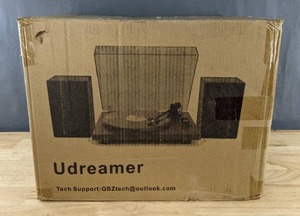 lot 12D image: New Udreamer Turntable with Speakers Brown B