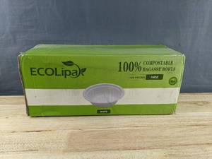 lot 865 image: Brand New Ecolipa 100% Compostable Bagasse 16oz Bowls 150 Count B