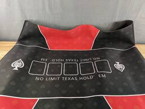 lot 90D image: New YUZPKRSI 70 x 35 Inch Poker Mat, 8 Players Texas Holdem Poker Rubber Mat Poker Topper for Tables B
