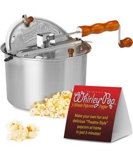 lot 188A image: Brand New Original Whirley Pop Popcorn Maker - Wabash Valley Farms, Aluminum Pot With Nylon Gears, 3-Minute Stove Top, Silver $39.99 Retail B