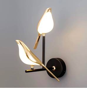 lot 93D image: Kwoking Modern Bird Light 2 Lights Fun LED Wall Light Fixtures Bedside Wall Lamps, Gold $145.99 Retail B