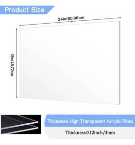 lot 857 image: Brand New Acrylic Clear Dry Erase Board for Wall,White Board 24x 18 B