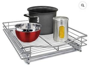 lot 878 image: Brand New LYNK PROFESSIONAL Pull Out Cabinet Organizer, 17 x 18 Slide Out Drawers for Kitchen Cabinets $54.00 Retail B