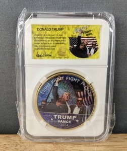 lot 63L image: Brand New Donald Trump Fight 2024 Commemorative Collectors Coin O