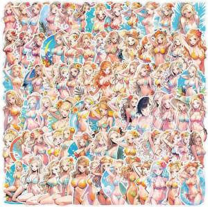 lot 64L image: 100 Brand New Bikini Cartoon Character Stickers O